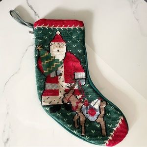 Vintage Santa Needlepoint Stocking